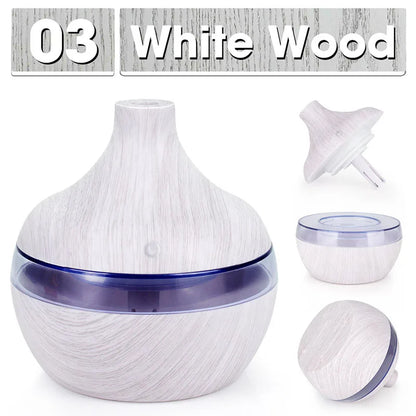300ML Air Humidifier Essential Oil Aroma Diffuser Home Ultrasonic Wood Grain Humidificador USB Mist Maker Umidificador Purifier