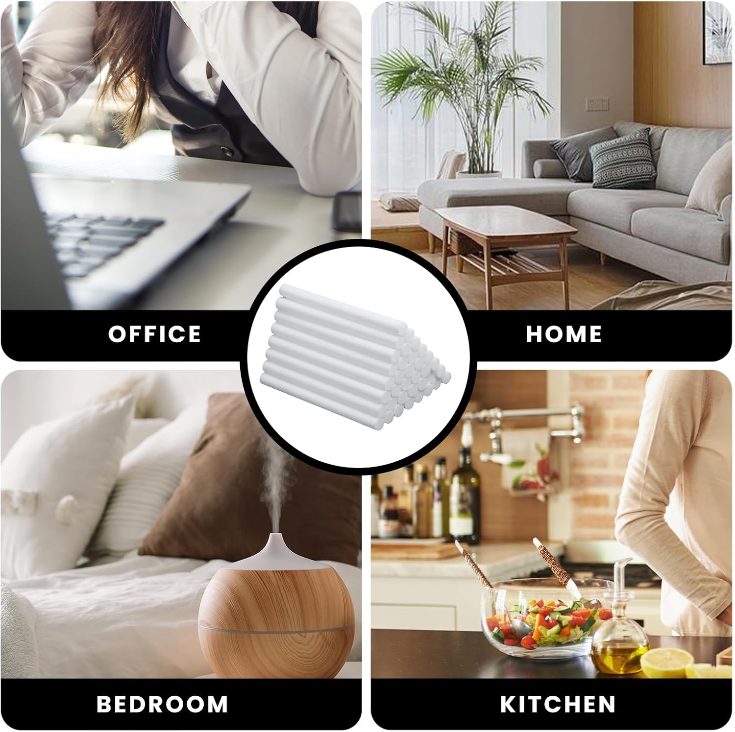 10Pcs/Pack Humidifier Filter 8Mm*8Cm Replacement Cotton Sponge Stick for USB Humidifier Aroma Diffuser Mist Maker Air Humidifier - Vapurely