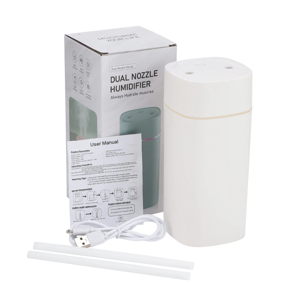 USB Cool Mist Sprayer Portable 600Ml Electric Air Humidifier Aroma Oil Diffuser with Colorful Night Light for Home Car